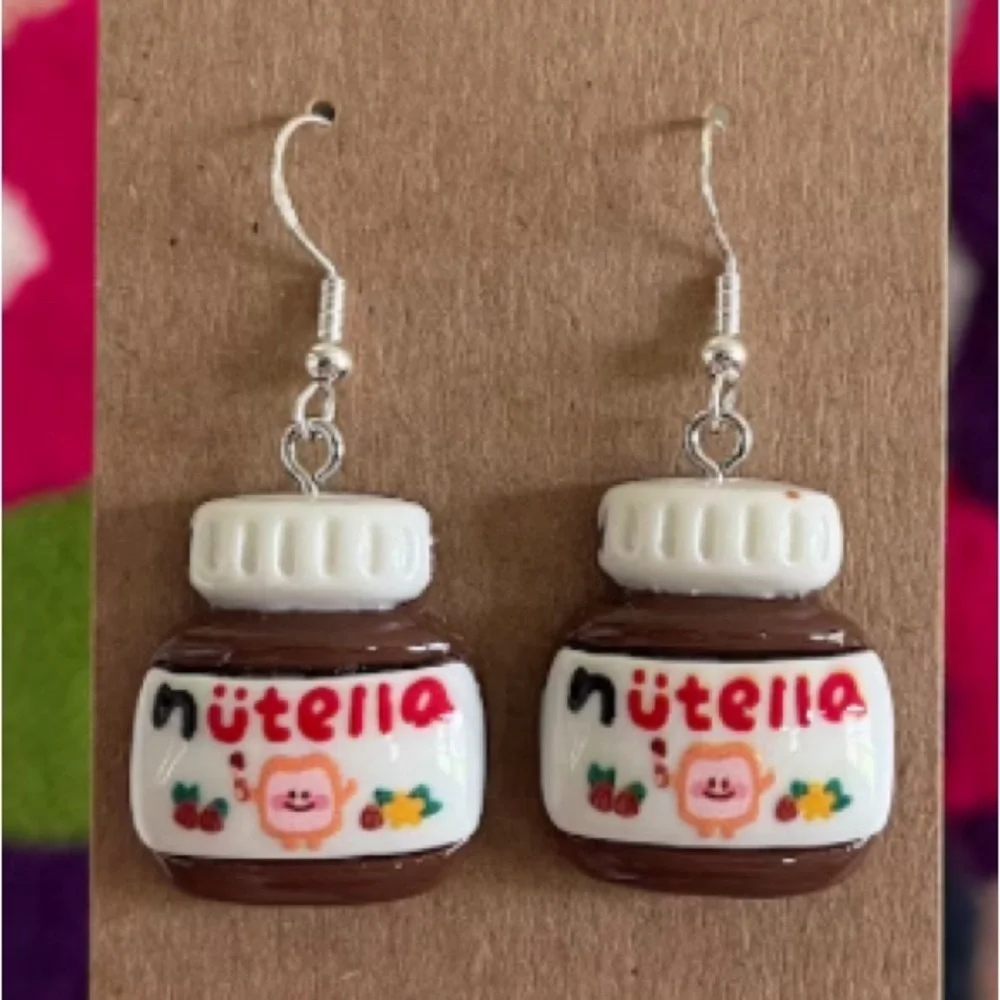 NWT - Nutella hazelnut chocolate spread earrings set - 1 inch x 0.5 inch